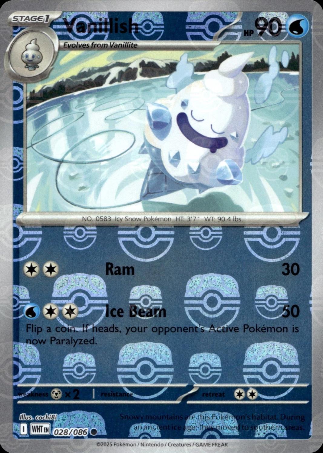 White Flare Vanillish [Master-Ball] Pokémon card